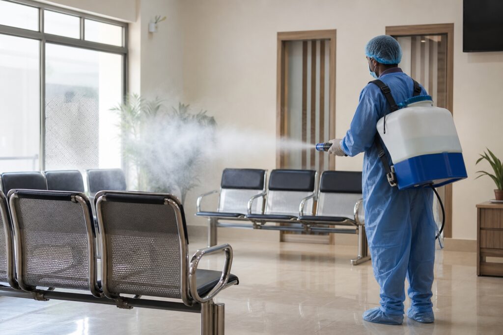 Clean clinic interior after sanitization in Kalyan